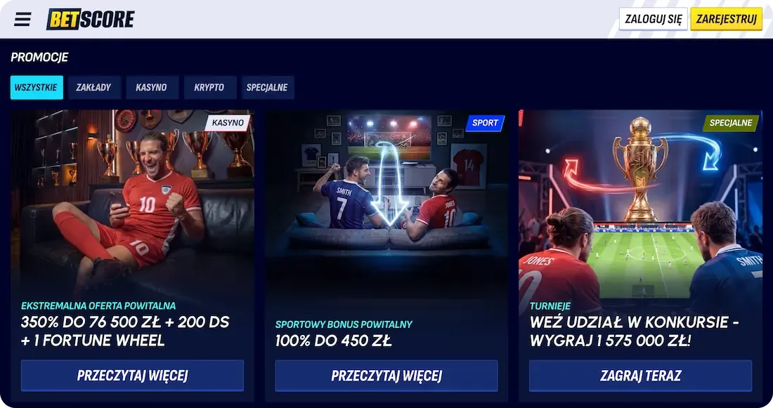wszystkie bonusy w kasynie betscore